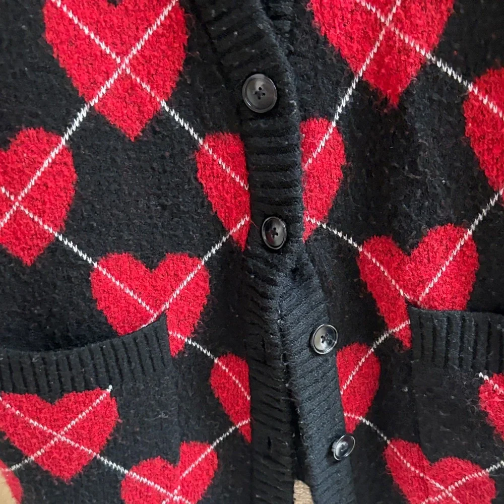 Torrid Black and Red Knit Oversized Cardigan - Picture 5 of 8
